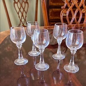 Vintage Crystal Cordial Glasses Set of 5